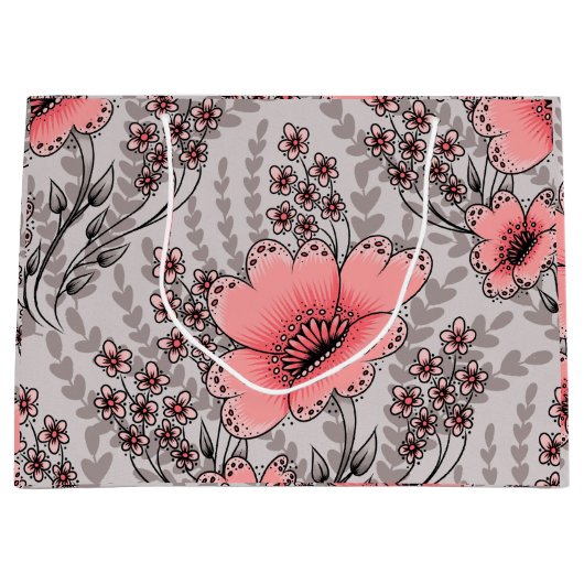 Wild fields patterned gift bag groot cadeauzakje (Voorkant)