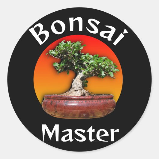 Wild Fig Bonsai Master Sunset Ronde Sticker (Voorkant)