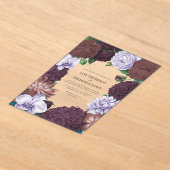 Wild Fig, Cocoa Rose & Soft Lavender Wedding Acryl Uitnodigingen (Laagn)