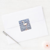 Wild Flamingo Vierkante Sticker (Envelop)
