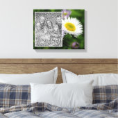 Wild Fleabane Daisy Flower Creëer Uw eigen foto Canvas Afdruk (Insitu (Slaapkamer))