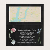 Wild Floral Chalkboard Grand Opening Visitekaartjes (Binnenkant ongevouwen)