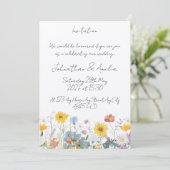 Wild floral Customisable Wedding Invitation Kaart (Staand voorkant)