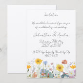 Wild floral Customisable Wedding Invitation Kaart (Voorkant / Achterkant)