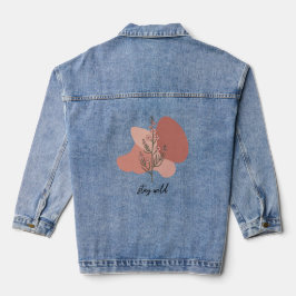 Wild Floral Design Denim Jacket