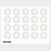Wild Floral Krans Babyshower Ronde Sticker (Vel)