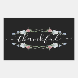 Wild Floral Wreath, Thanksgiving Rechthoekige Sticker