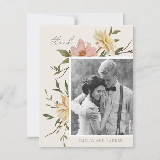 Wild Florals Dank je kaart (Voorkant)