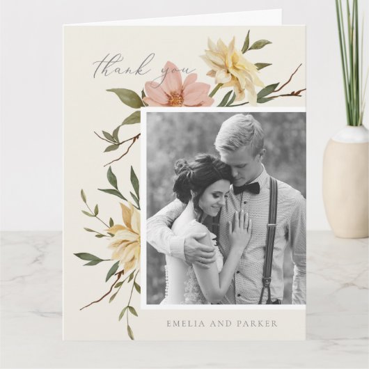 Wild Florals Dank je kaart (Voorkant)