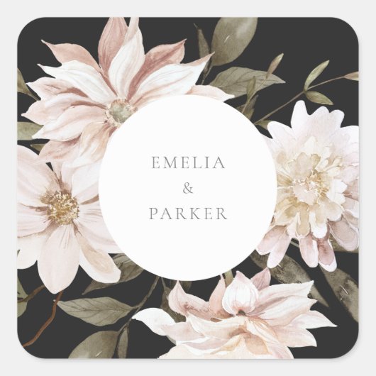Wild Florals Square Sticker (Voorkant)