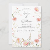 Wild Flower Aquarel Moderne Boho Huwelijk Save The Date (Voorkant)