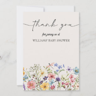Wild Flower Baby shower dank u kaarten