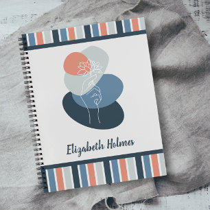 Wild Flower Boho Kleurenpalet Strepen Patroon Notitieboek