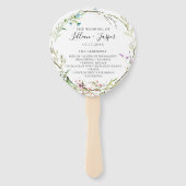 Wild Flower Botanical Bruiloft Programma Hand Fans Handwaaier (Voorkant)