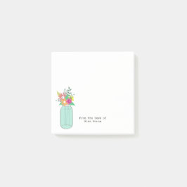 Wild Flower Bouquet Mason Jar Monogram leraar Post-it® Notes