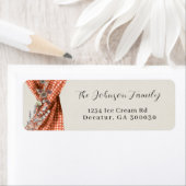 Wild flower Gingham retour adres label. Etiket (Insitu)