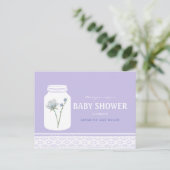 Wild Flower Mason Jar en Lace Baby shower Uitnodiging Briefkaart (Staand voorkant)