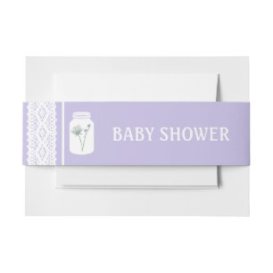 Wild Flower Mason Jar en Lace Baby shower Uitnodigingen Wikkel