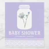 Wild Flower Mason Jar en Lace Baby shower Wijn Etiket (Enkel label)