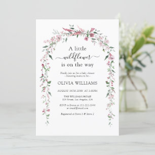 Wild Flower Meadow Dusty Roos Meisje Baby shower Kaart
