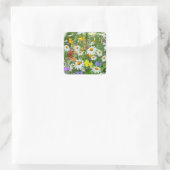 Wild Flower Meadow Vierkante Sticker (Tas)