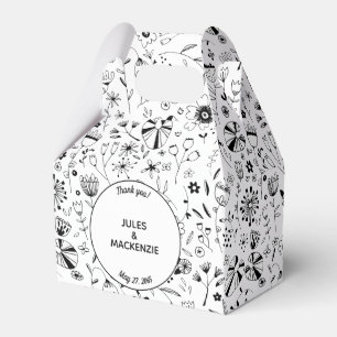 Wild Flower Monochrome Modern Bedankdoosjes