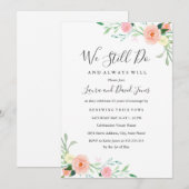 Wild Flower Peach Roze Bloemen Huwelijksgelofte Ve Kaart (Voorkant / Achterkant)