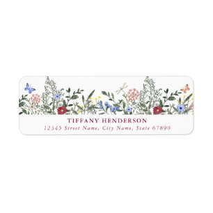 Wild Flower Retour Adreslabels Etiket