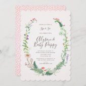 Wild Flower Sip & See Invitation Kaart (Voorkant / Achterkant)