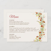 Wild Flower Yellow Marigold Foliage Wedding Menu (Voorkant / Achterkant)