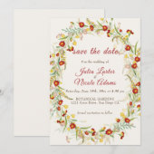 Wild Flower Yellow Marigold Foliage Wedding Save The Date (Voorkant / Achterkant)