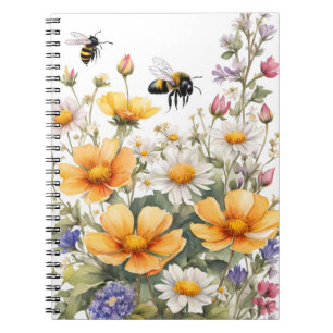 Wild Flowers and Honey Bees Waterverf Notitieboek