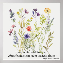 Wild Flowers bewerkbare offerte van Ralph Waldo Em Poster