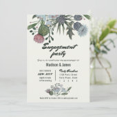 Wild Flowers | blauw | Uitnodigingen van de verdra (Staand voorkant)