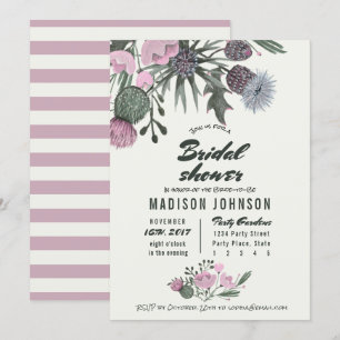 Wild Flowers bleek roze   Bridal Shower-uitnodigin Kaart
