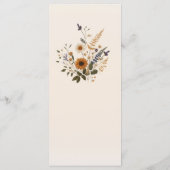 Wild Flowers Bloemen Boheems Bruiloft Menu (Achterkant)