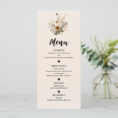 Wild Flowers Bloemen Boheems Bruiloft Menu (Staand voorkant)