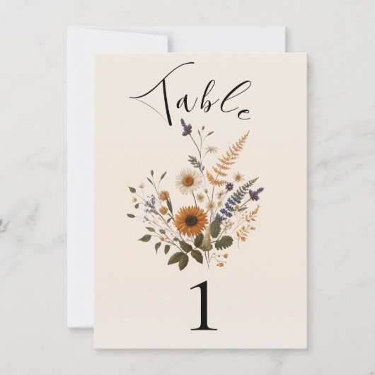 Wild Flowers  Bloemen Boheems Tafelnummer (Voorkant)