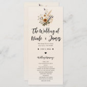 Wild Flowers  Bloemen Boho Trouwprogramma Programma (Voorkant / Achterkant)
