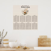 Wild Flowers Bloemen Boho Trouwstoel Poster (Keuken)