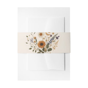 Wild Flowers  Bloemen Bunch Bohemian Bruiloft Uitnodigingen Wikkel