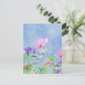 Wild Flowers Blue Sky Briefkaart (Staand voorkant)