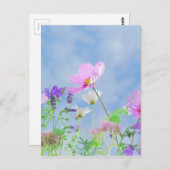 Wild Flowers Blue Sky Briefkaart (Voorkant / Achterkant)