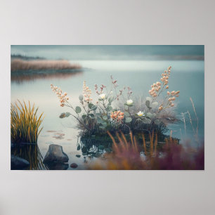 Wild Flowers Calm Tranquil Natuur Vreedzaam Seizoe Poster