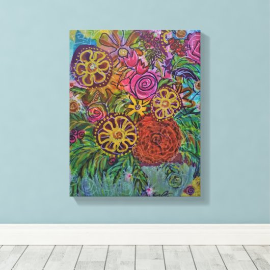 Wild Flowers Canvas Afdruk (Insitu (Houten vloer))