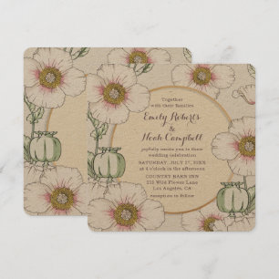 Wild Flowers Country Weddenschap Pastel Floral Mod Kaart