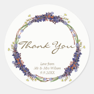 Wild Flowers Daisy Krans Dank u voor stickers