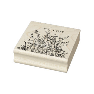 Wild Flowers Floral Art - Gepersonaliseerd Rubberstempel