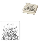 Wild Flowers Floral Art - Gepersonaliseerd Rubberstempel (Gestempeld)