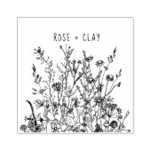 Wild Flowers Floral Art - Gepersonaliseerd Rubberstempel (Afrduk)